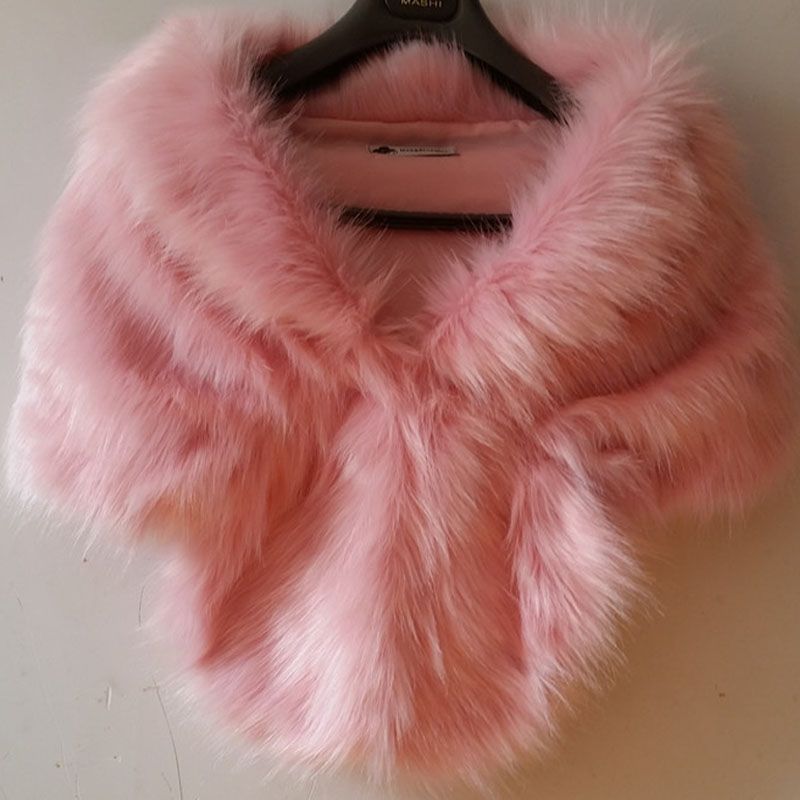 pink fur wrap shawl