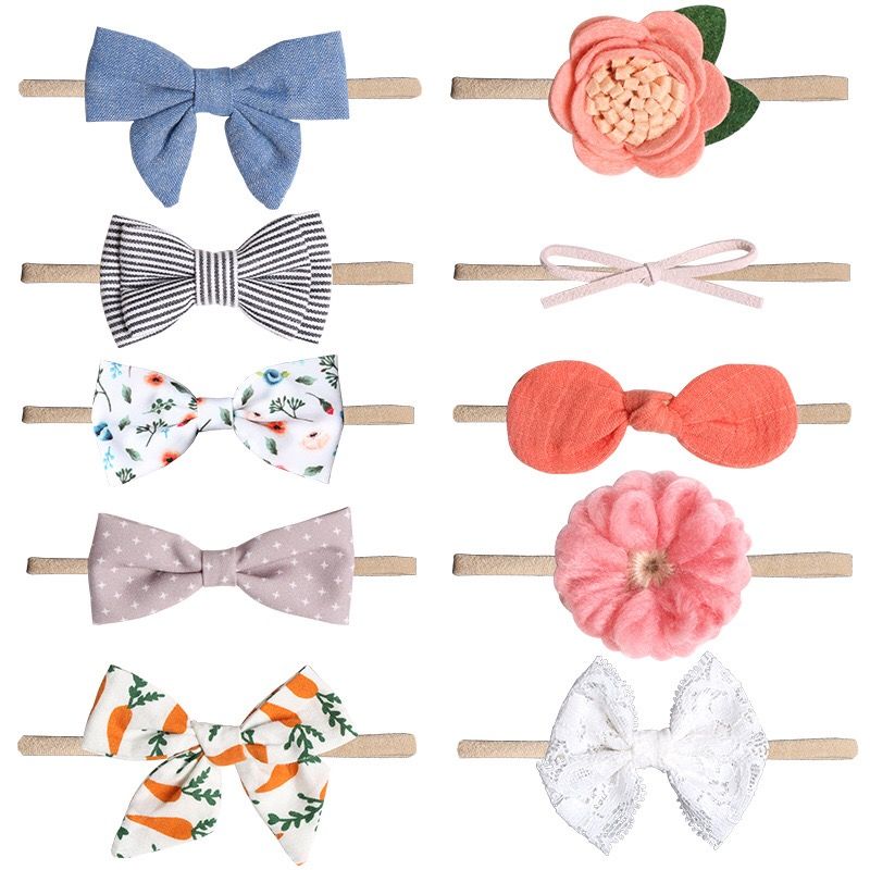 New Infant Toddler Headbands Fabric Hair Bow Flower Headwear Baby