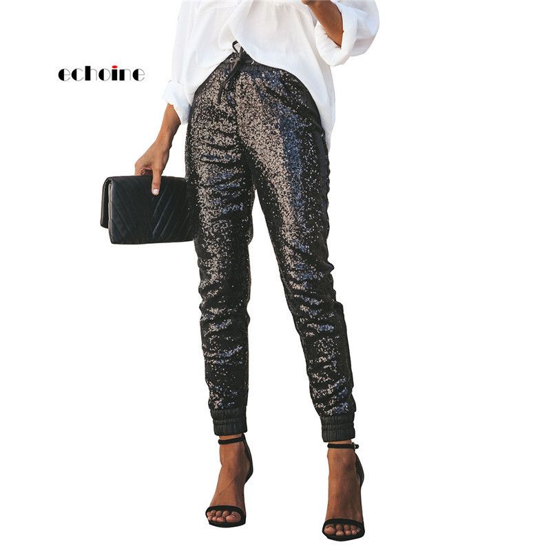 ladies black party trousers
