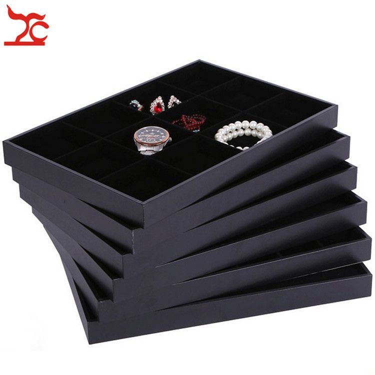2021 Black Velvet Jewelry Trays Series Necklace Display Holder Ring