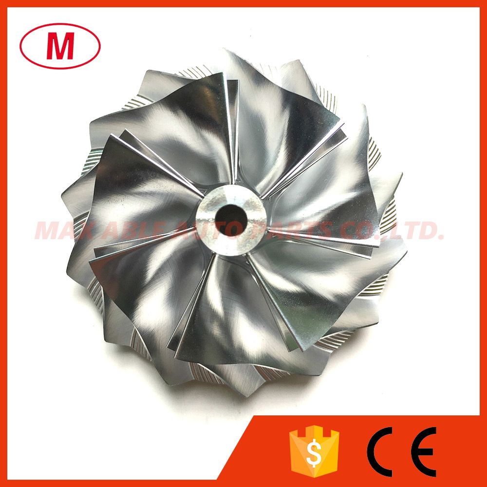 T04E 62.45/82.36mm 7+7 Blades Forward Direction Racing High Performance Turbo Billet Compressor