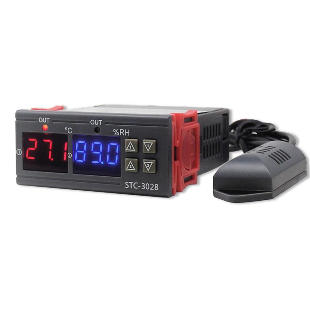 DEWIN STC-3028 Humidity Controller Meter,Digital Display Temperature Integrated Sensor with for Seafood Machines and Cooling Water Machines 110v//220v