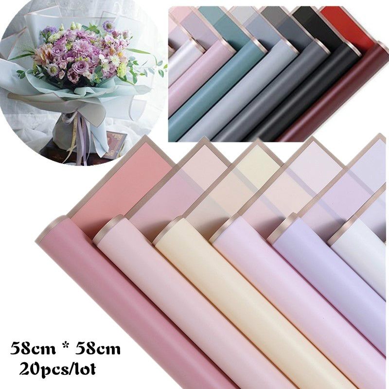 58CM*58CM Golden Frame Flower Wrapping Paper Waterproof Jelly Film