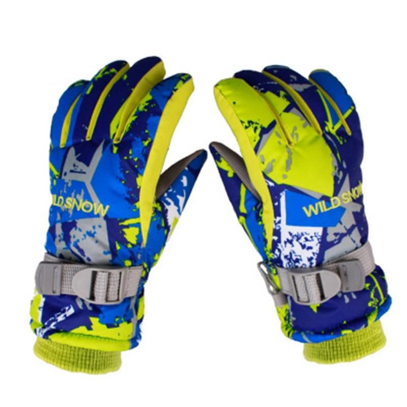 Kids Boys Girls Ski Gloves Warm Youth Waterproof Breathable Sports Snow Mittens