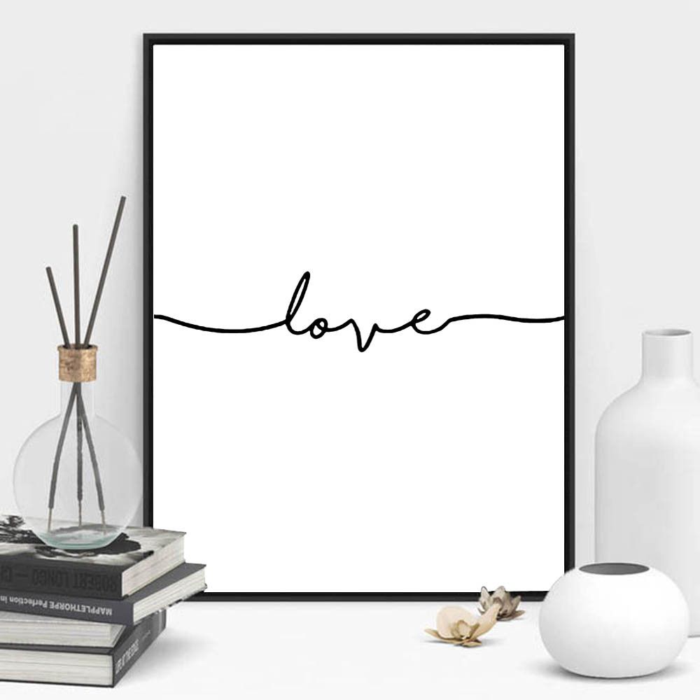 2020 Love Line Art Black And White Poster Modern Home Wall Decor Painting Canvas Printing Art Hd Print Painting From Wlz900514 2 12 Dhgate Com