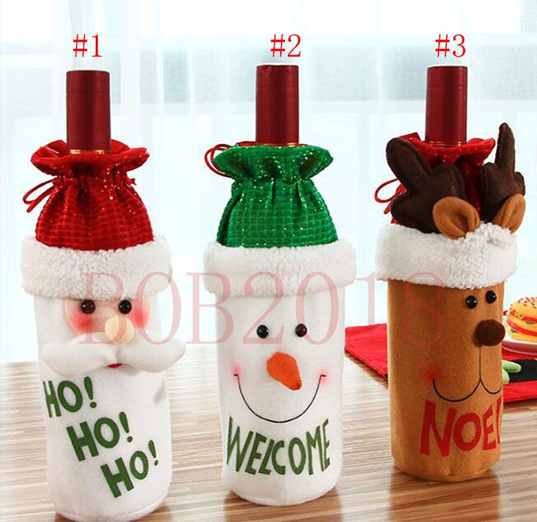 Regali Di Natale Per Babbo.Acquista Coperchio Di Bottiglia Di Vino Babbo Natale Pupazzo Di Neve Renna 2018 Decorazione Natalizia Calza Regali Di Natale Festa Di Capodanno Festa Del Vino Rosso Coperchi Di Bottiglia A 1 39