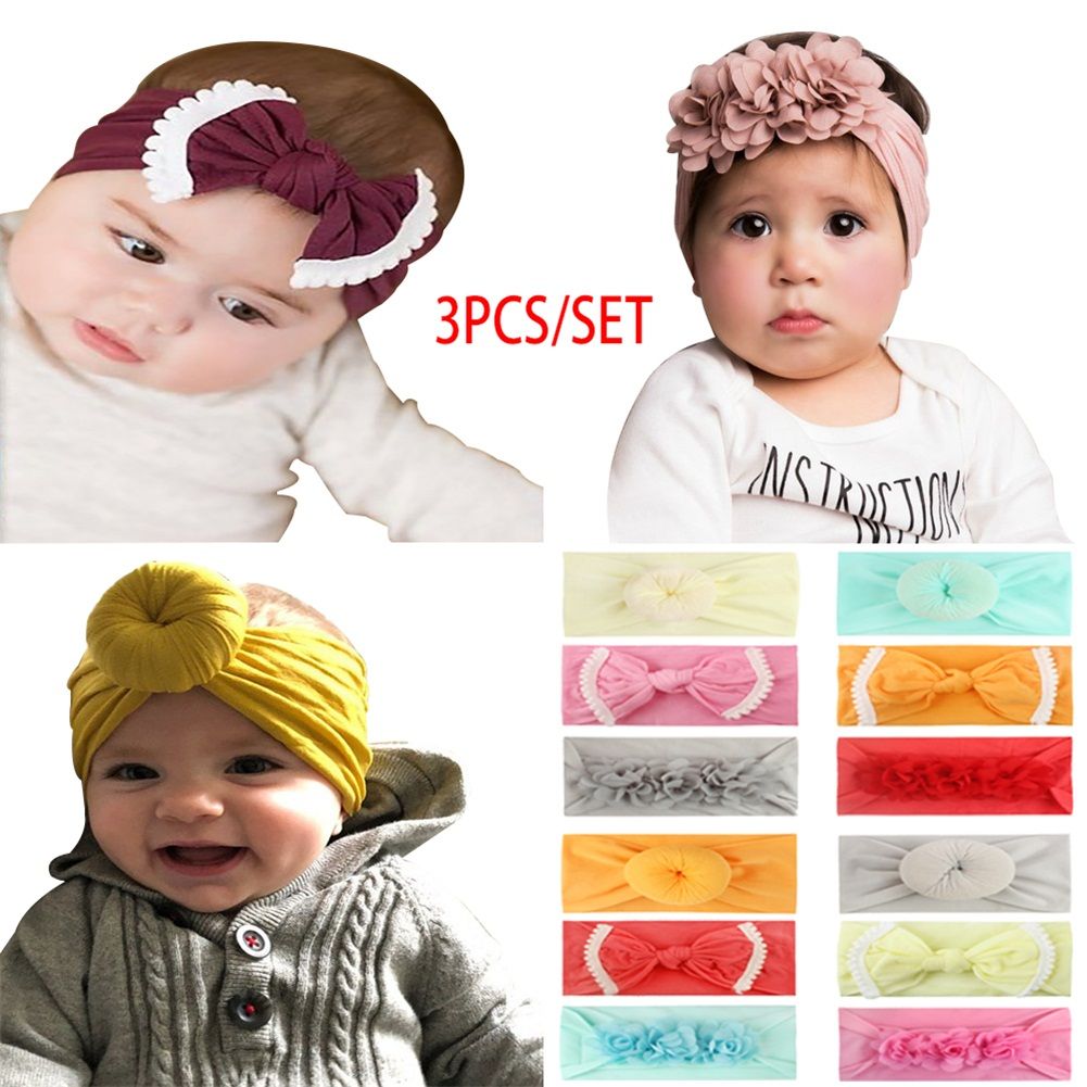 Kid Girl Baby Headband Toddler Lace Bow Flower Hair Band Accessories Headwear