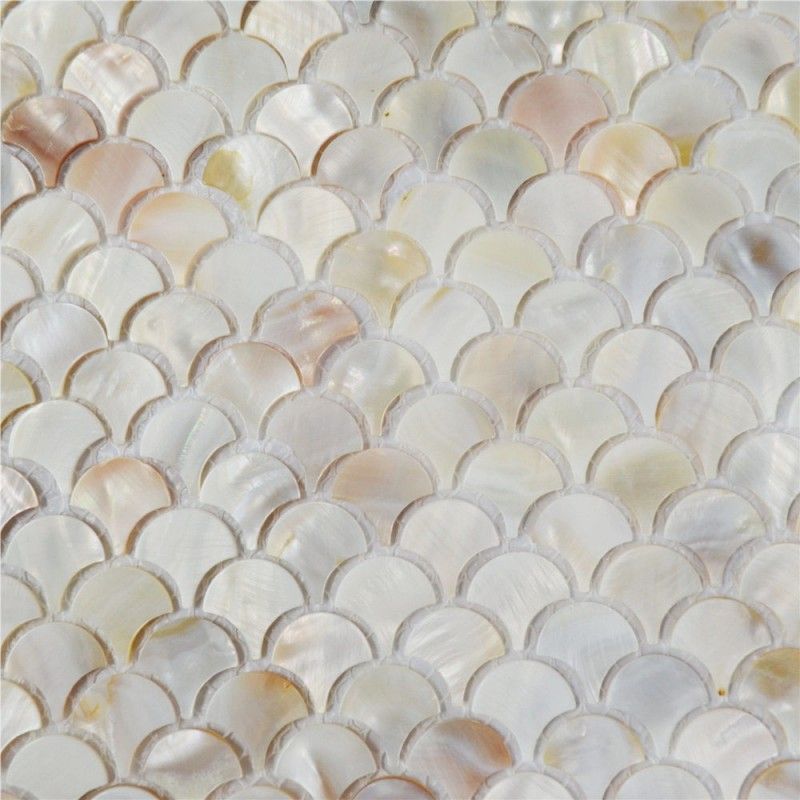 2020 Fish Scale Shell Mosaic Tile Natural White Mother Of Pearl Wall