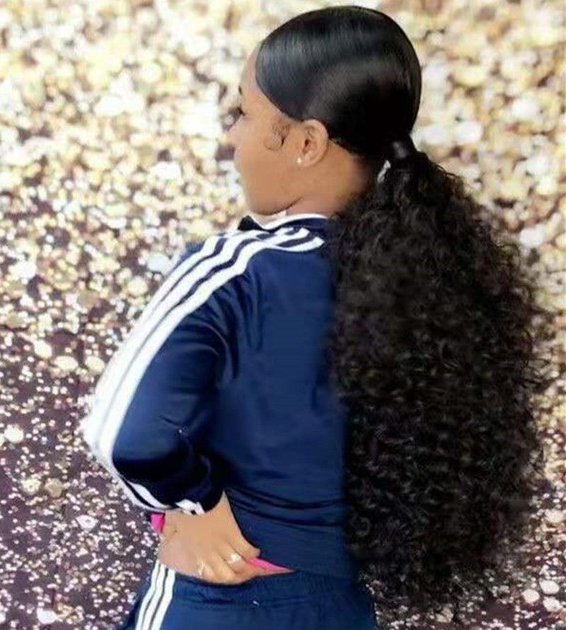 Indian Natural Black Long Ponytails Weave 160g Afro Kinky Curly Clip Ins Elastic Band Ties Drawstring Ponytail Virgin Human Hair Extension Indian Natural Black Long Ponytails Weave 160g Afro Kinky Curly Clip Ins Elastic Band Ties Drawstring Ponytail Virgin Human Hair Extension