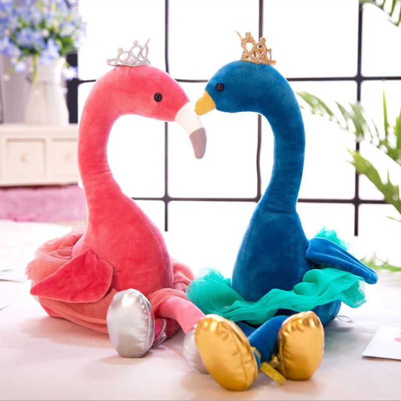 stuffed swan with crown