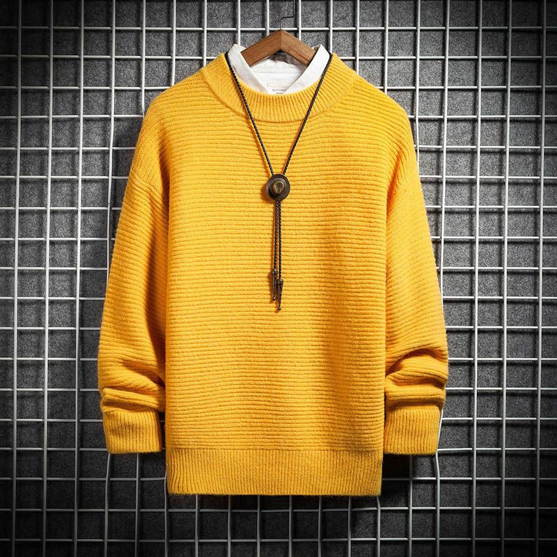 mens yellow wool sweater