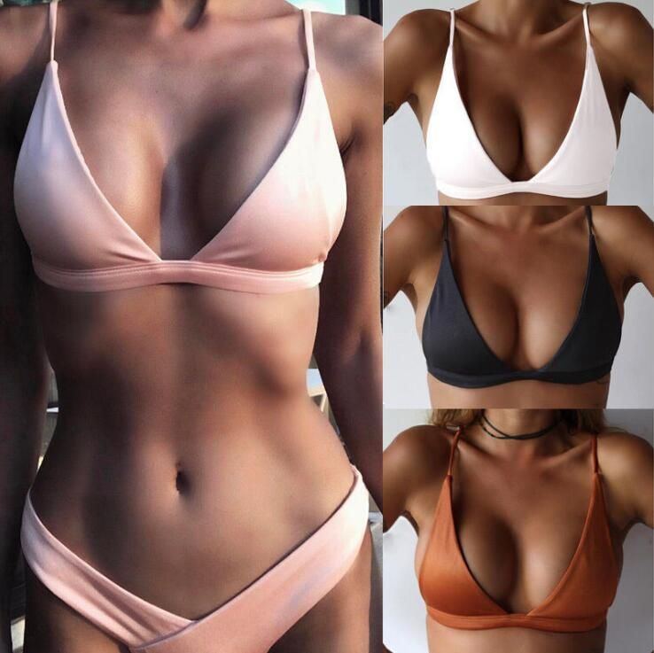 solid color bikini tops