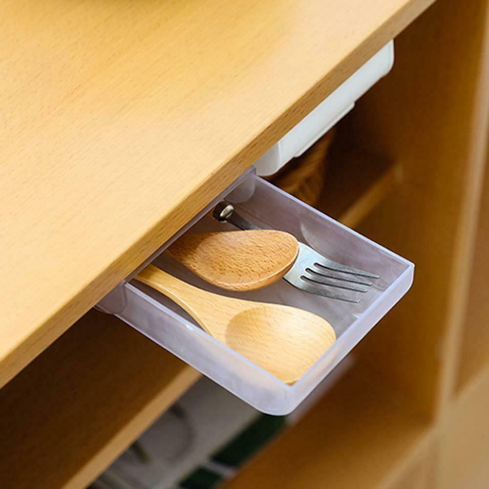 2019 Pencil Tray Self Adhesive Under Desk Drawer Hidden Organizer