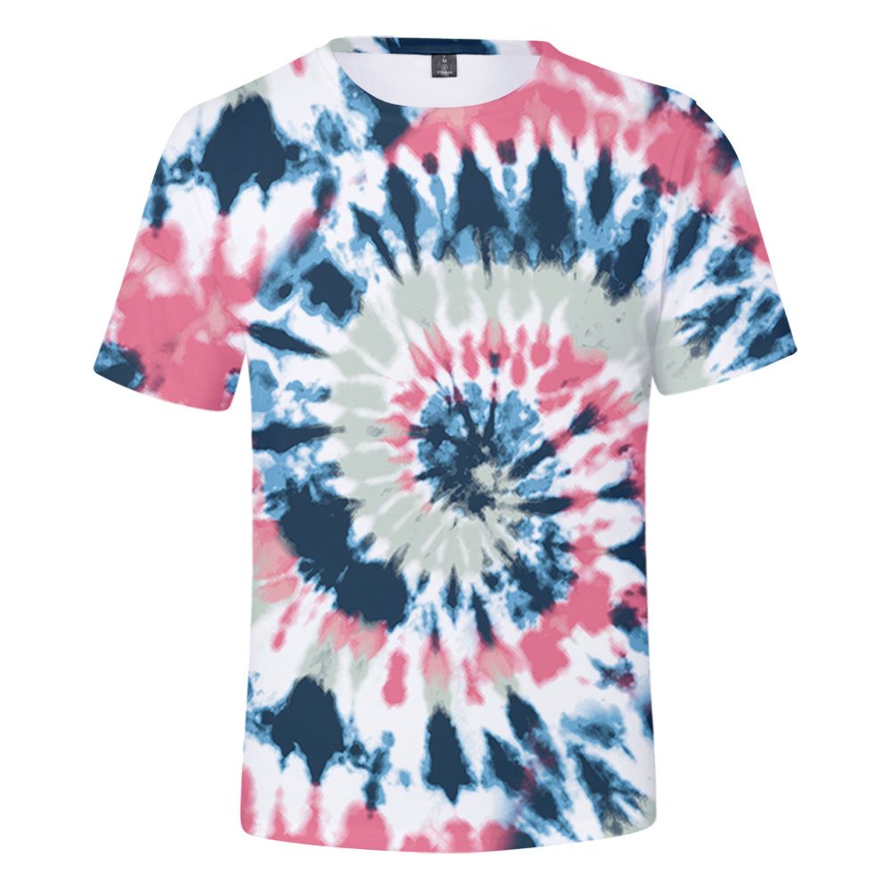 Funny Tie-dye Colorful 3D Print Tee Women Men Casual T-Shirt Short Sleeve Tops Funny Tie-dye Colorful 3D Print Tee Women Men Casual T-Shirt Short Sleeve Tops
