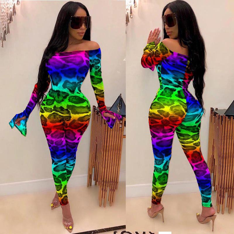 leopard print long sleeve jumpsuit