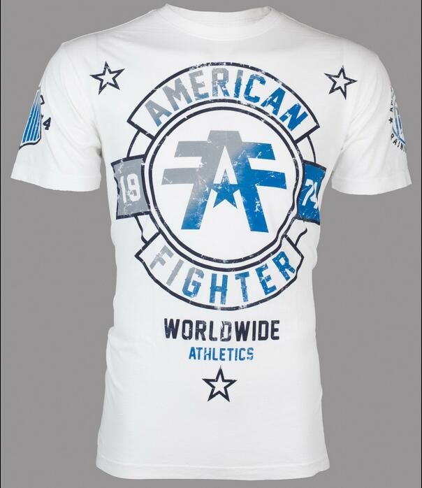 American Fighter Mens LS T-Shirt Heritage Athletic Grey Biker Gym MMA UFC 