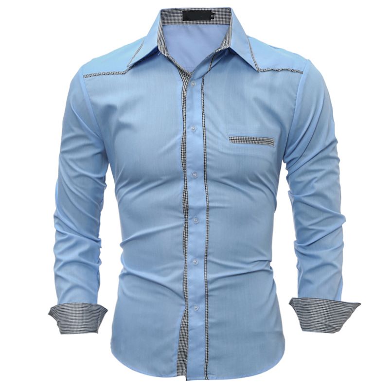 macho Long-tapas de las mangas de moda Moda Juvenil enrejado de costura de