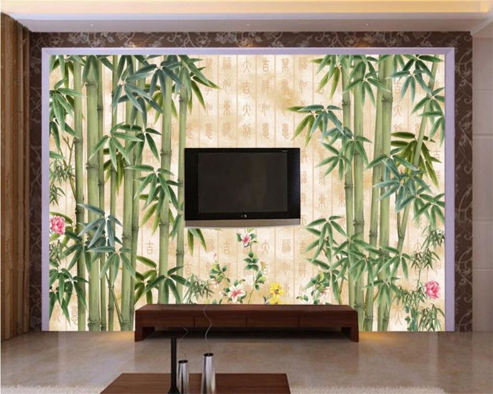 Custom wallpaper HD beautiful bamboo TV background wall home decoration 3d  living room bedroom 3d wallpaper