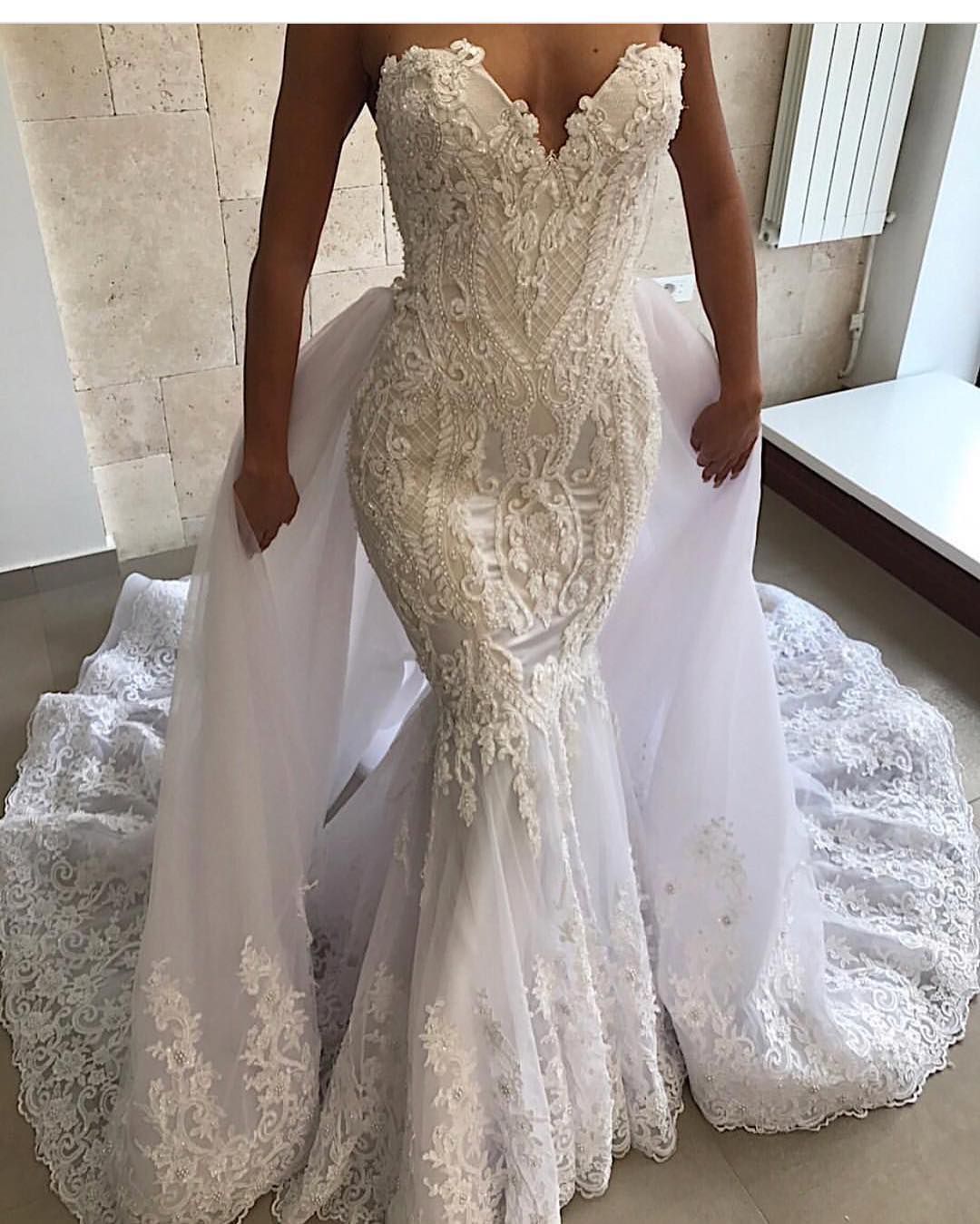 dramatic mermaid wedding dresses