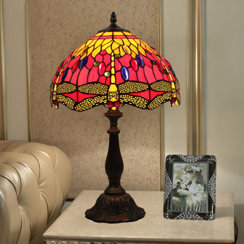 2020 2018 Tiffany Dragonfly Desk Lamp European Vintage Table Light
