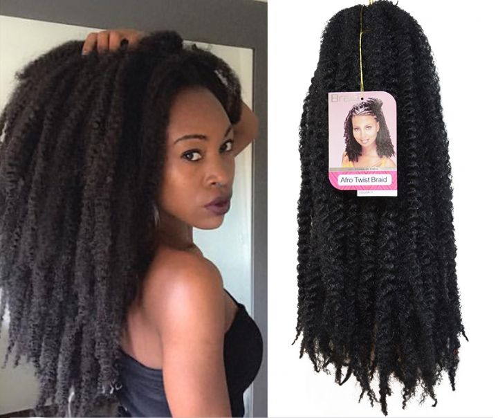 2020 Soft Afro Kinky Marley Braids Natural Black Marley Braiding
