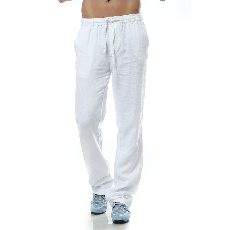 2020 Pantalon Homme Casual Trousers Men Linen Pants Men