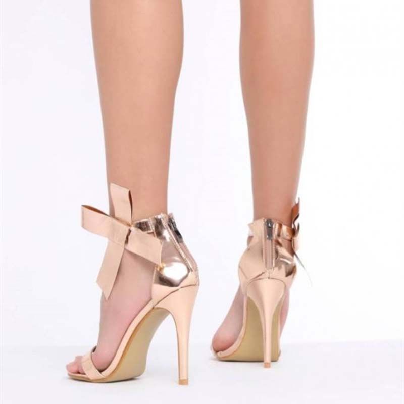 rose gold bow heels
