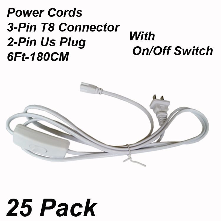 2-Pin 6Ft Power Cords With Switch