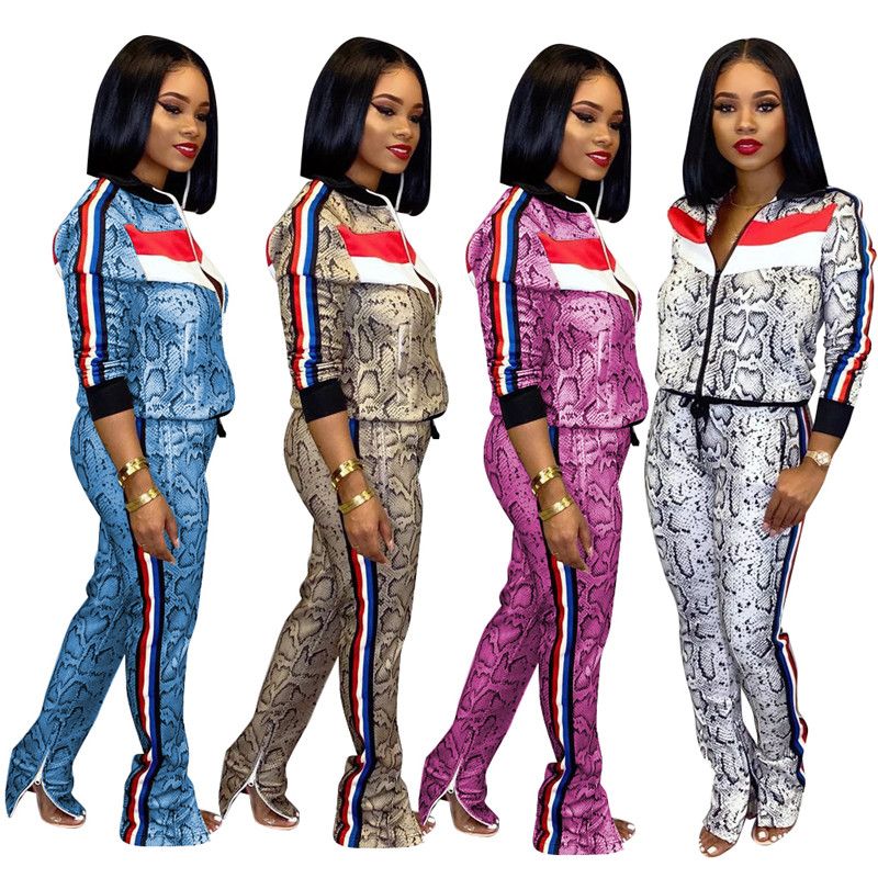 snake print tracksuit