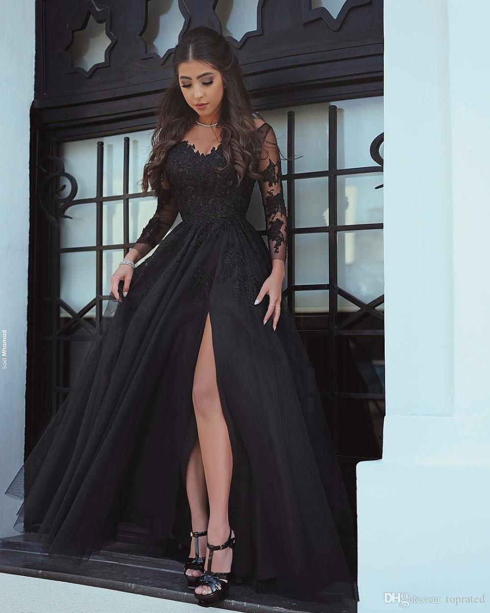plus size black elegant dresses