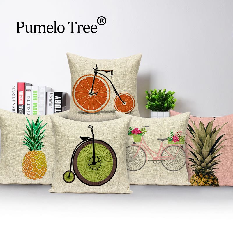 Bicycle Pillow Cover Pineapple Outdoor Cushions High Quality Throw
