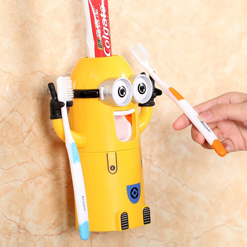 telefoon weigeren vrijgesteld Dropshipping Minion Automatische Tandpasta Dispenser Tandenborstelhouder  Producten Creatieve Badkamer Accessoires Tandpasta Squeezer