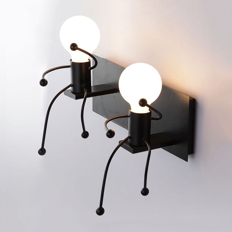 Compre Black White Boneca Moderna Dos Desenhos Animados Wall Light Corredor Red Lamp Parede Do Quarto Ao Lado Wa093 De Cindyyan713 137 93 Pt Dhgate Com