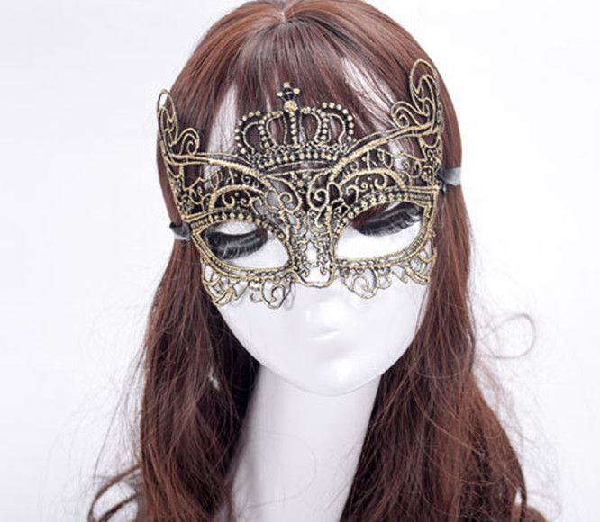 Elegant Black Luxury Metal Laser Cut Venetian Halloween Ball Masquerade Mask /'