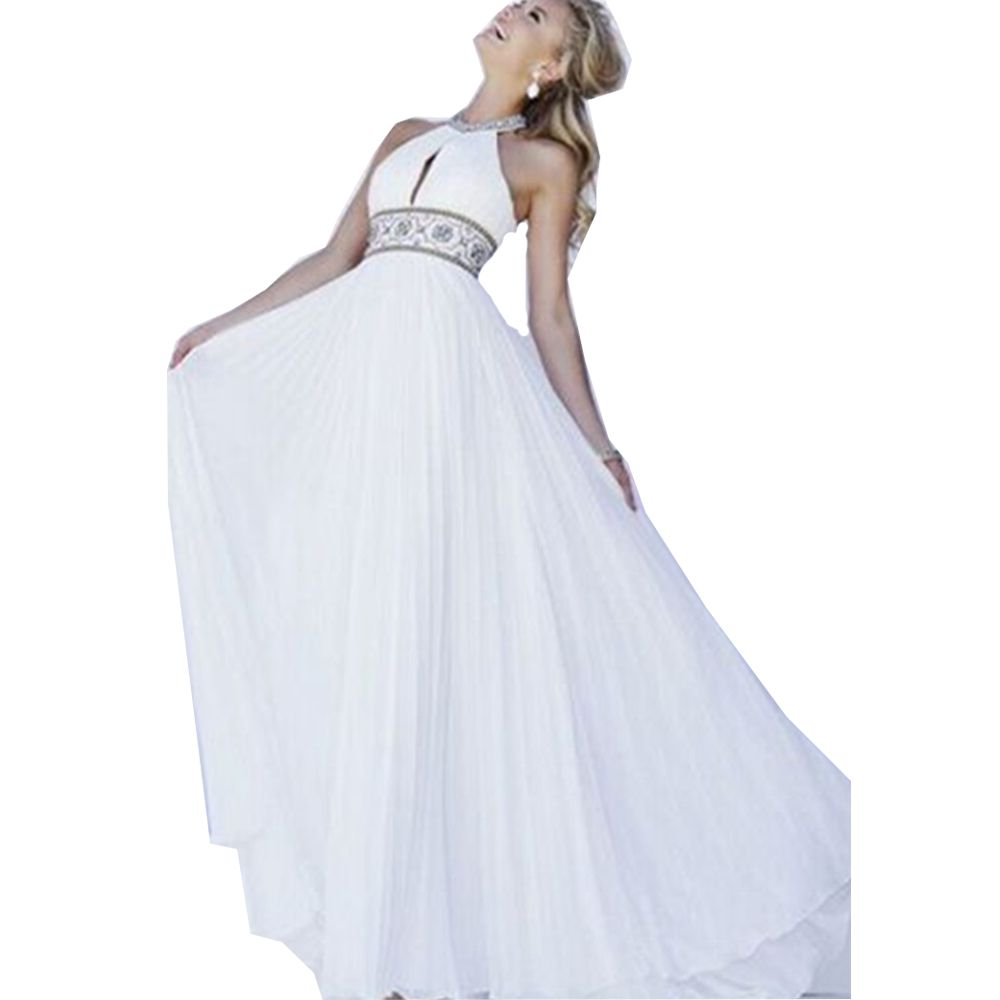 frill evening gown