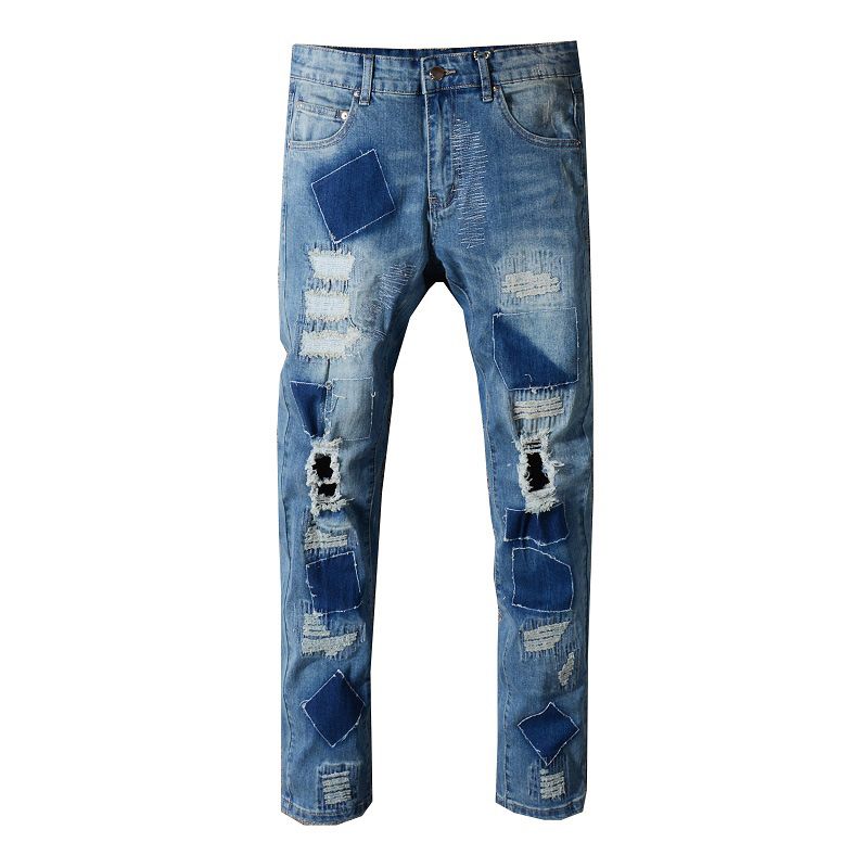biker ripped jeans mens