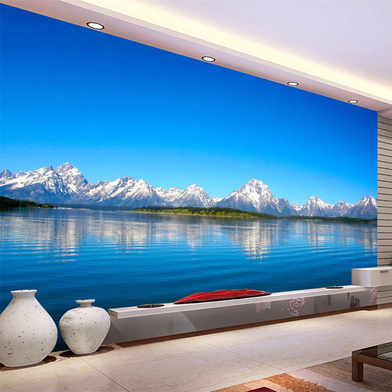 Modern Simple Lake Snow Mountain Nature 3d Wallpaper Living Room Tv Sofa Setting Room Backdrop Wall Mural Fresco Papel De Parede Wallpaper C Wallpaper