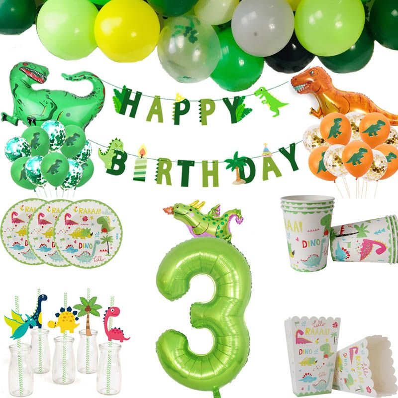 Dinosaur Party Disposable Tableware Kids Dino Birthday Party