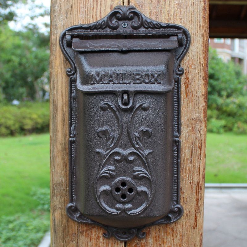 2020 Small Wall Mounted Cast Iron Mailbox Metal Mail Box Wrought