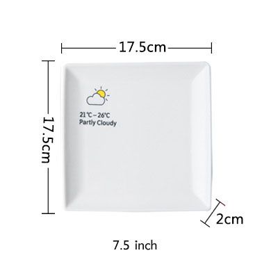 7.5 인치 사각 접시 - 약간 구름