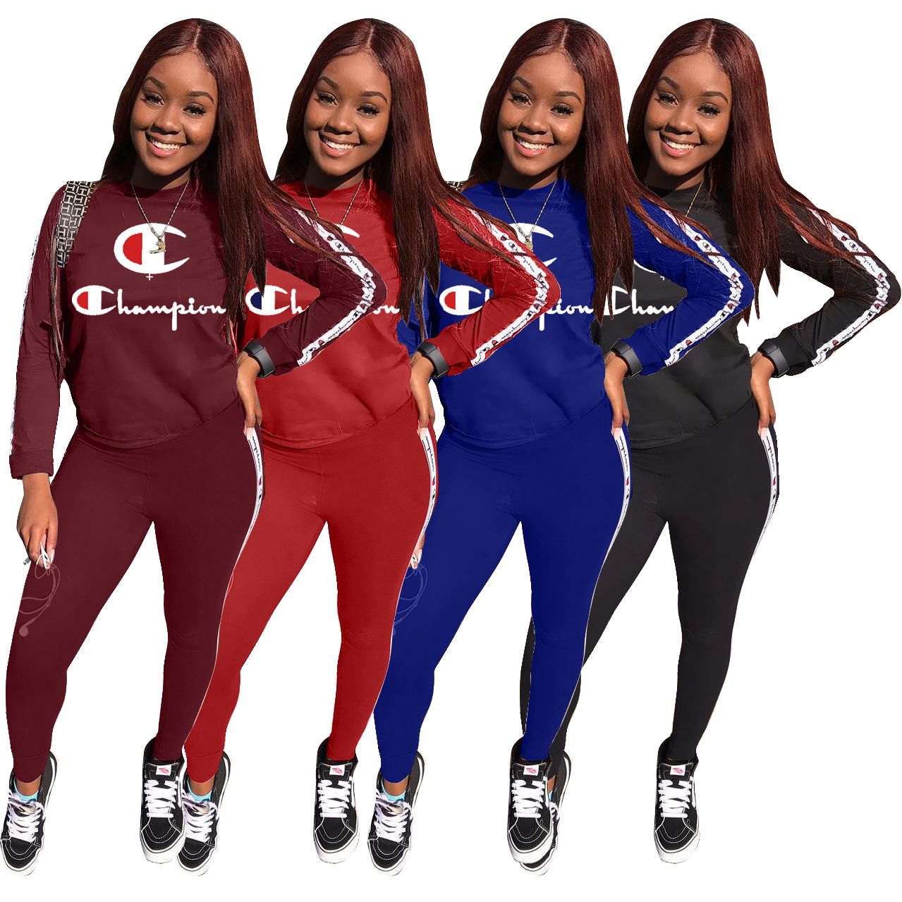 champion sweatsuit womens red