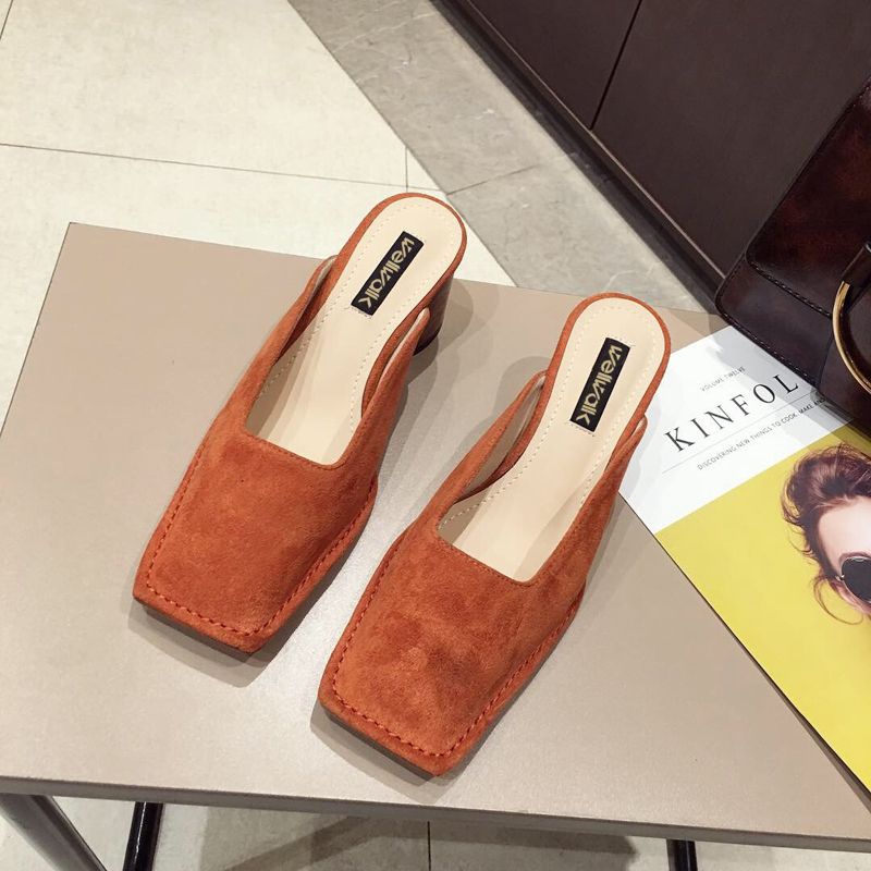 ladies block heel mules