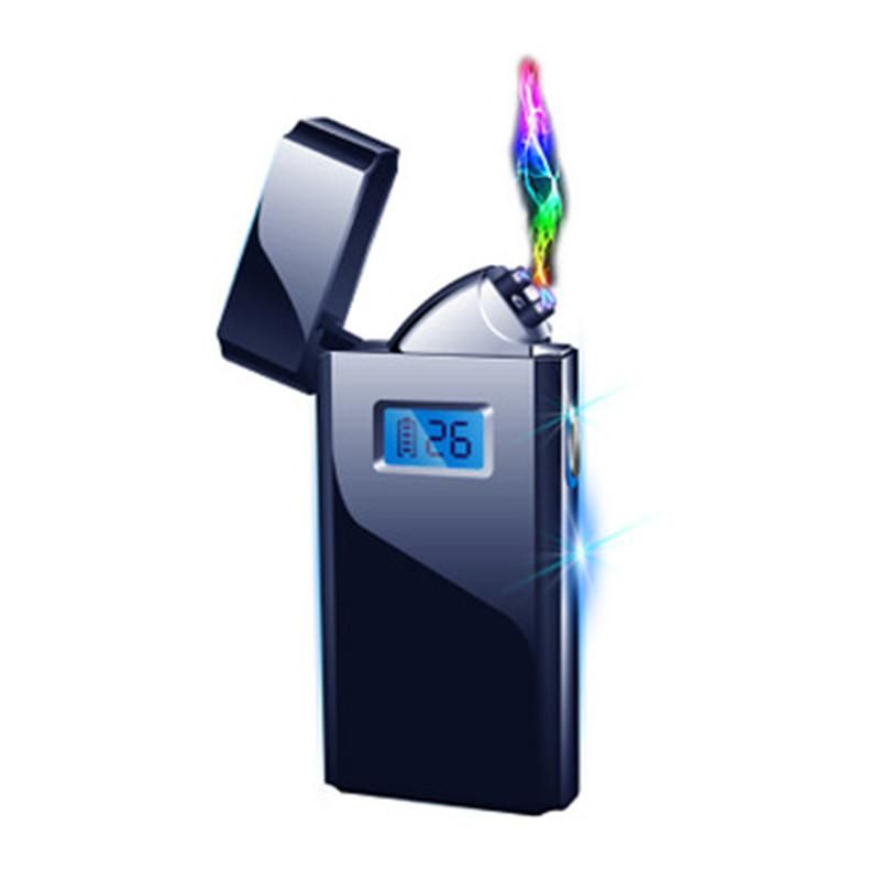 Dual Arc Rechargeable USB Electric Pulse Lighter Wind proof Led Display New