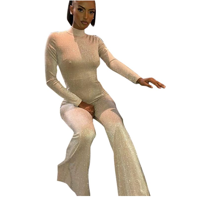 turtleneck long sleeve jumpsuit