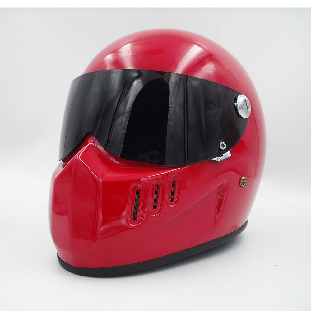 Motorcycle Full Face Helmet Cruiser Fiberglass Helmet With Black Shield