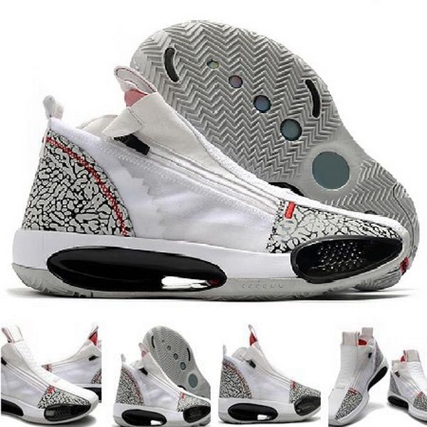 2021 34 SE AllStar Basketball Shoes Black White Red Zipper CU1548 001