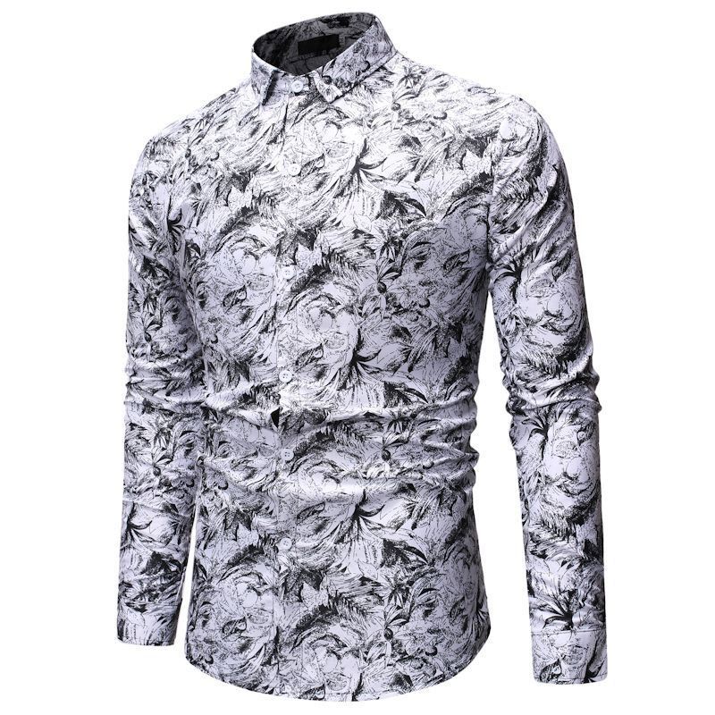 Mens Casual Shirts Men Modern Long 