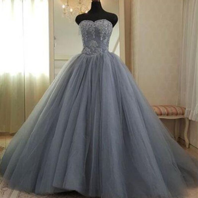 silver puffy dress