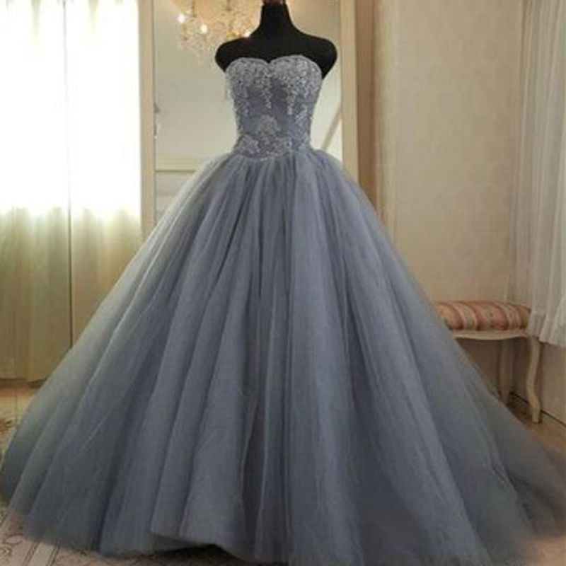 silver grey bridal dresses