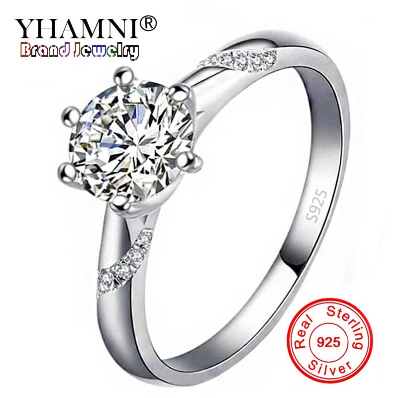 YHAMNI Nueva Moda Anillos Finos Para Mujeres Fiesta Lujo Joyería Nupcial Anillo Compromiso de